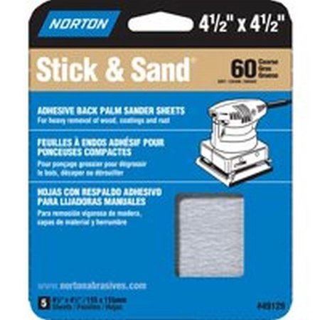 NORTON CO Sanding Sheet 4.5X4.5 60 Grit 49129
